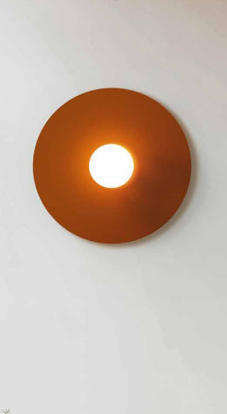 Pablo Bola Disc Colors matte LED flush mount on a ceiling in a room setting