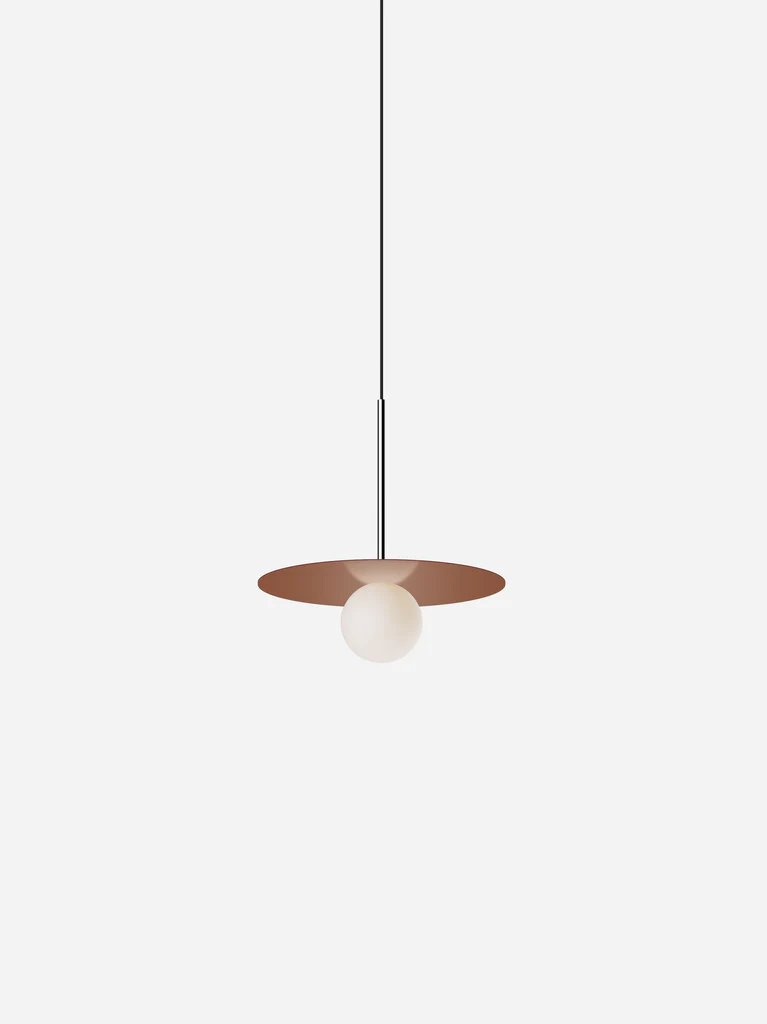 Pablo Designs Bola Disc Colors pendant – 12" Clay disc, Chrome stem