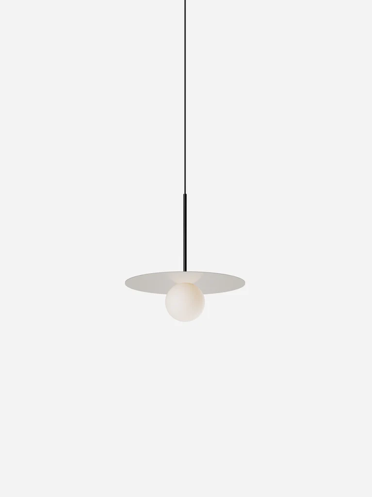 Pablo Designs Bola Disc Colors pendant – 12" Sand disc, Matte Black stem