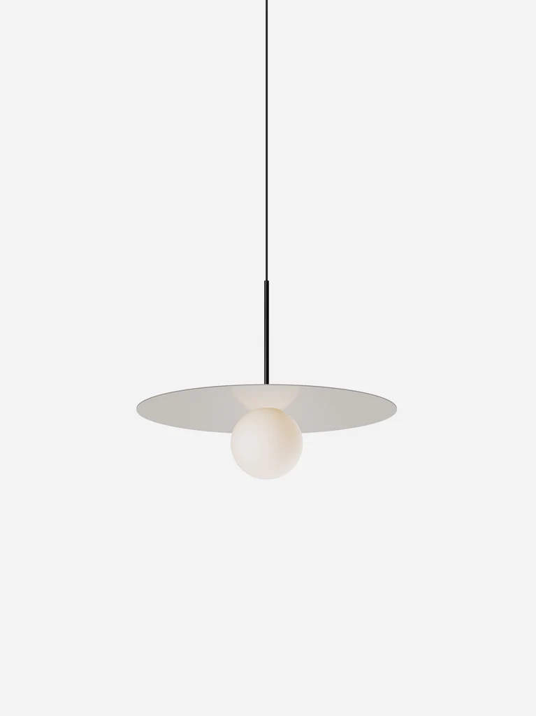 Pablo Designs Bola Disc Colors pendant – 18" Sand disc, Matte Black stem