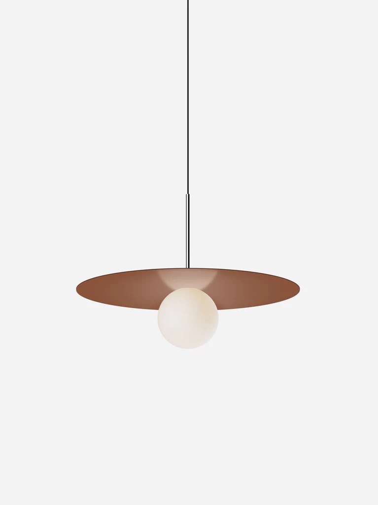 Pablo Designs Bola Disc Colors pendant – 22" Clay disc, Chrome stem