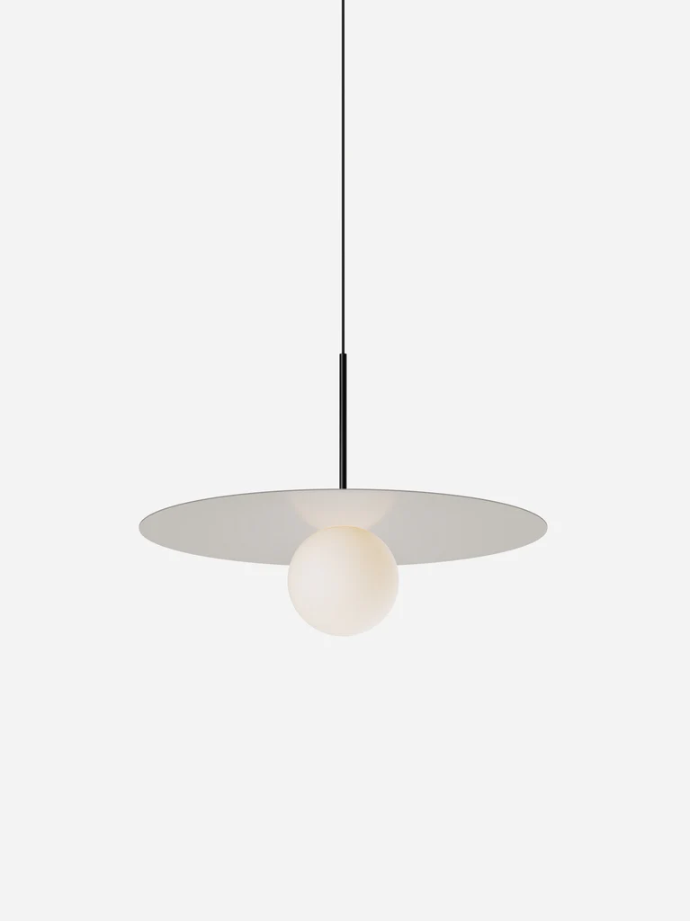 Pablo Designs Bola Disc Colors pendant – 22" Sand disc, Matte Black stem