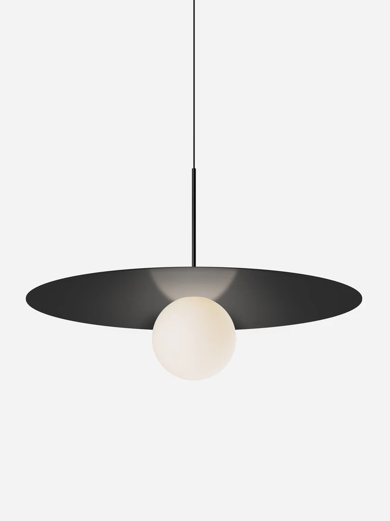 Pablo Designs Bola Disc Colors pendant – 32" Black disc, Matte Black stem