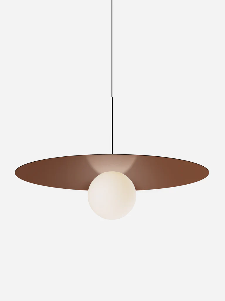 Pablo Designs Bola Disc Colors pendant – 32" Clay disc, Chrome stem