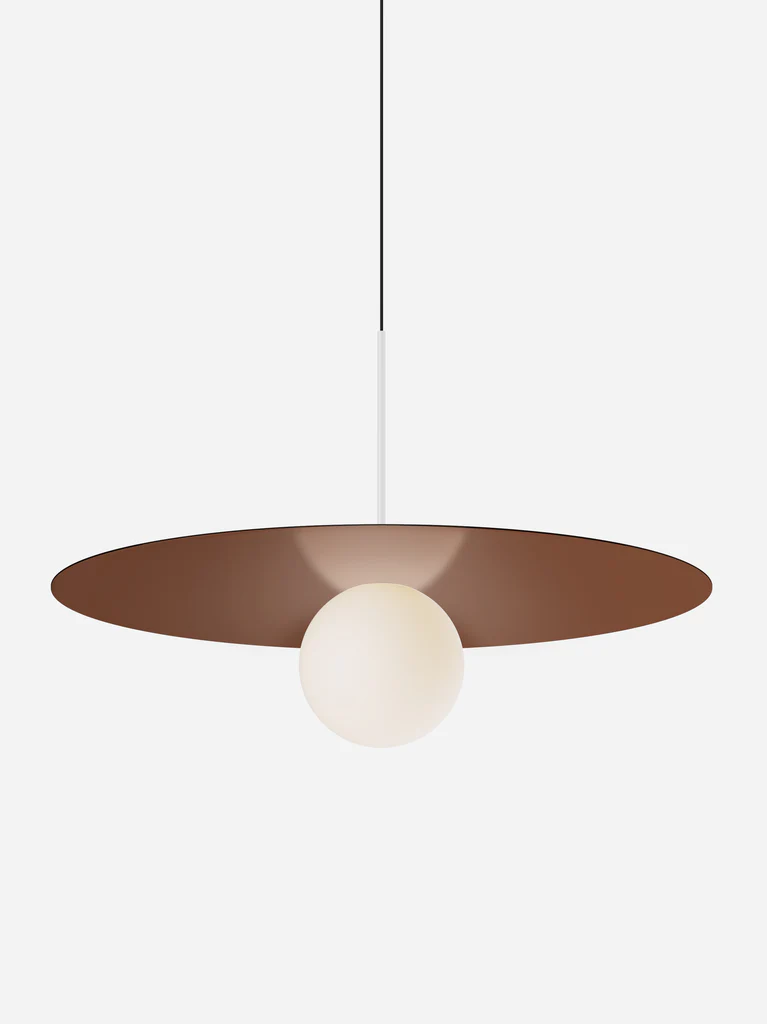 Pablo Designs Bola Disc Colors pendant – 32" Clay disc, Matte White stem