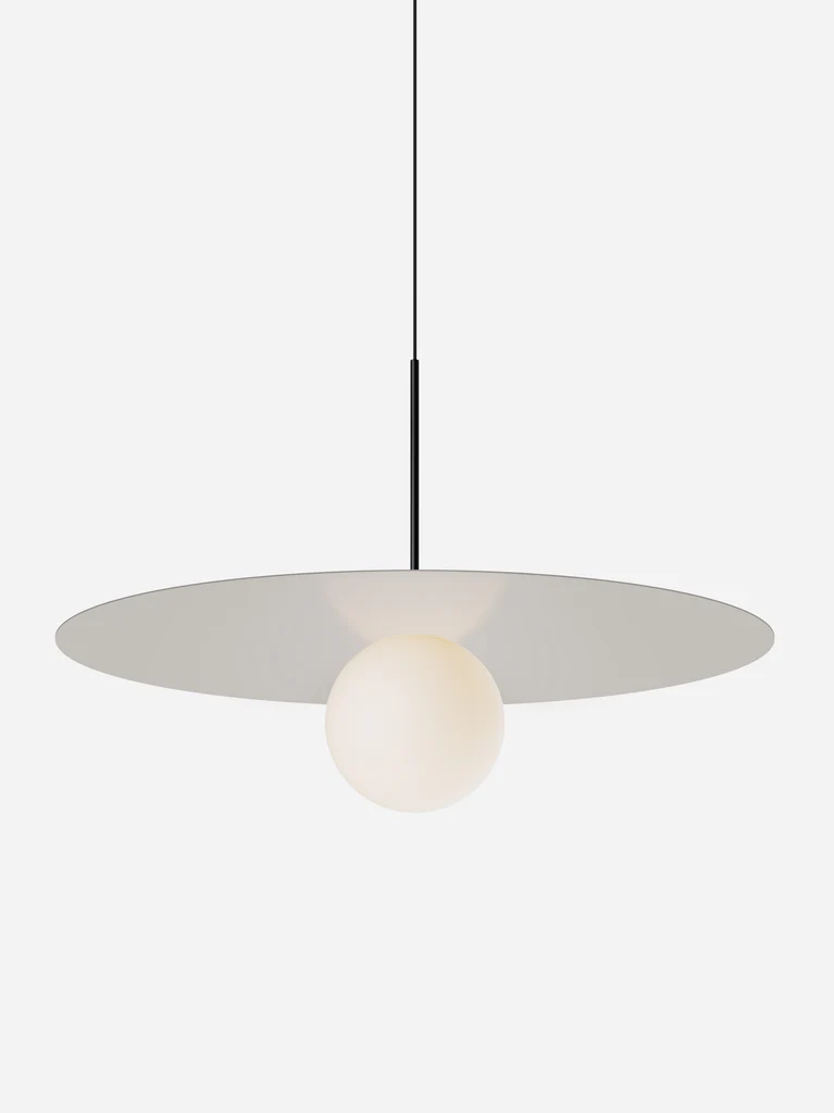 Pablo Designs Bola Disc Colors pendant – 32" Sand disc, Matte Black stem