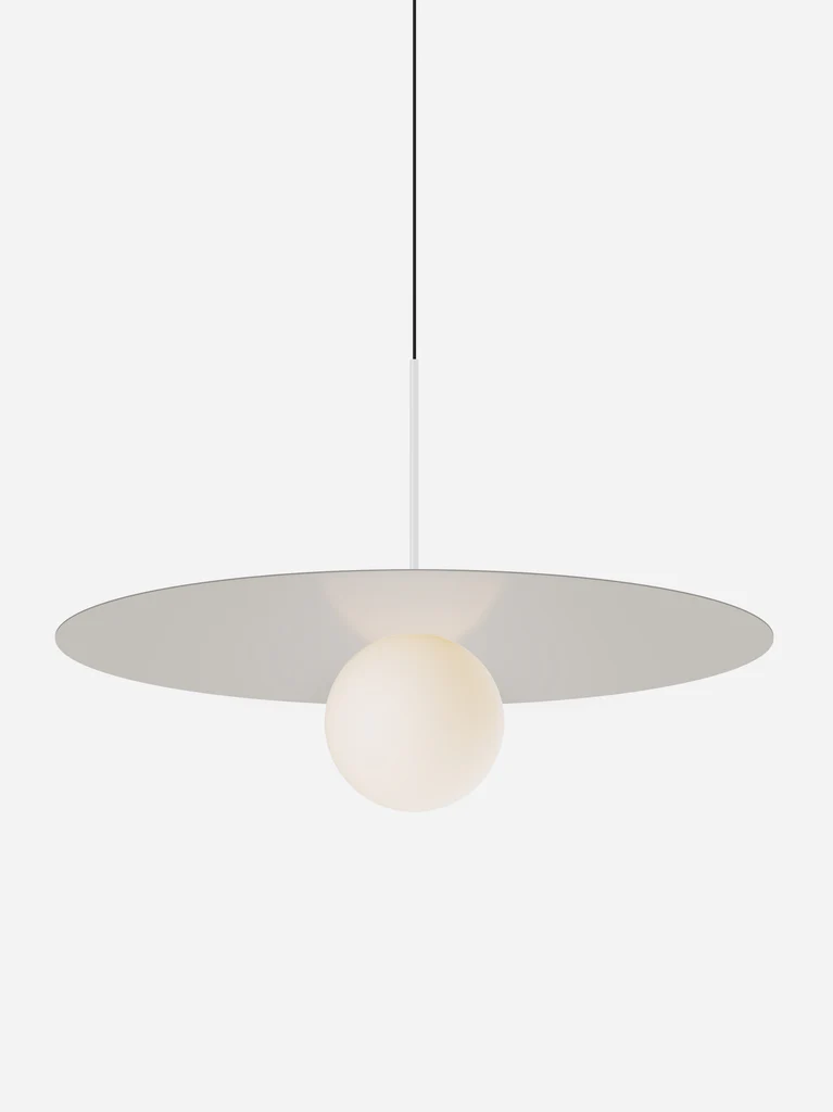Pablo Designs Bola Disc Colors pendant – 32" Sand disc, Matte White stem