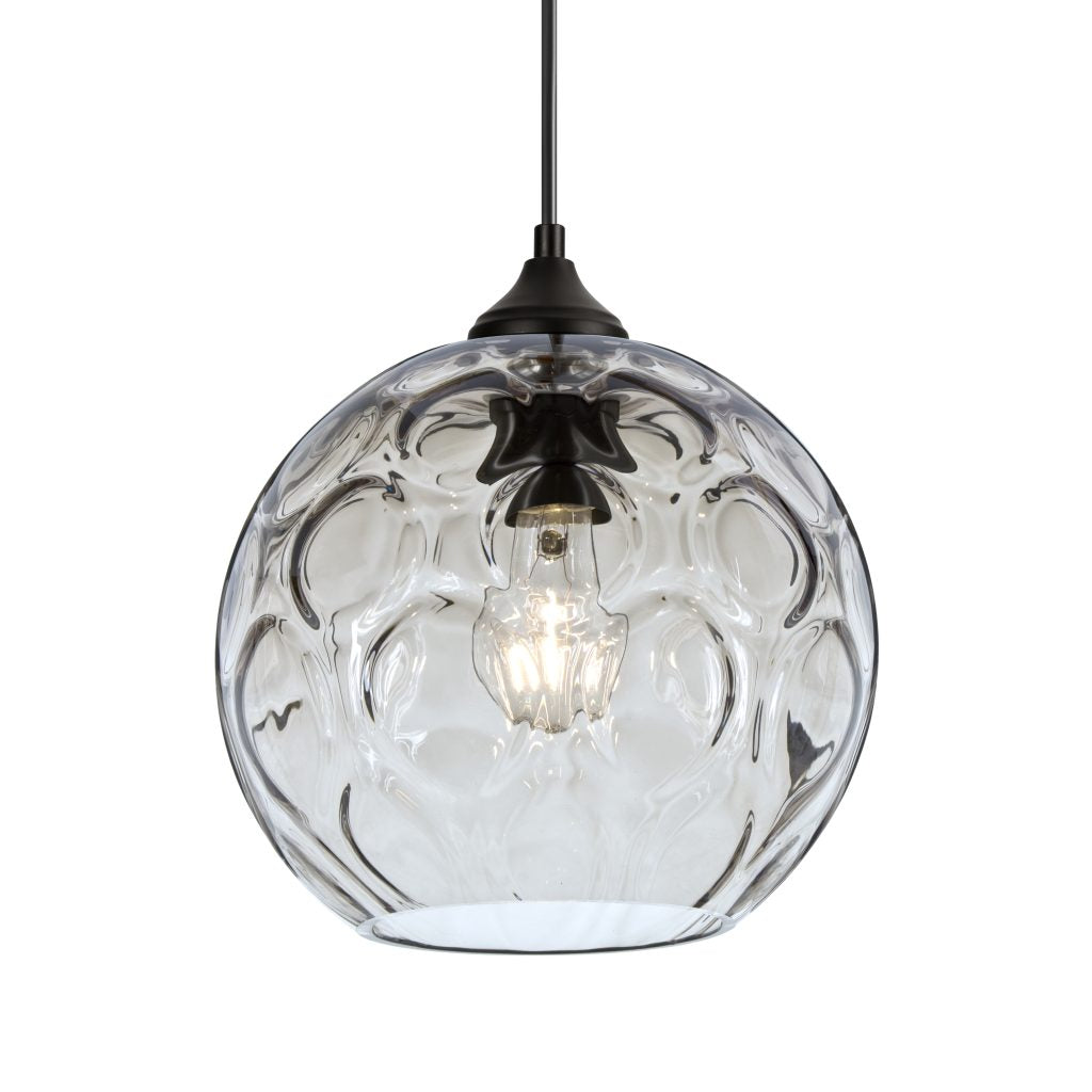 Handcrafted clear optic glass shade designed for decorative pendant and ceiling lights
