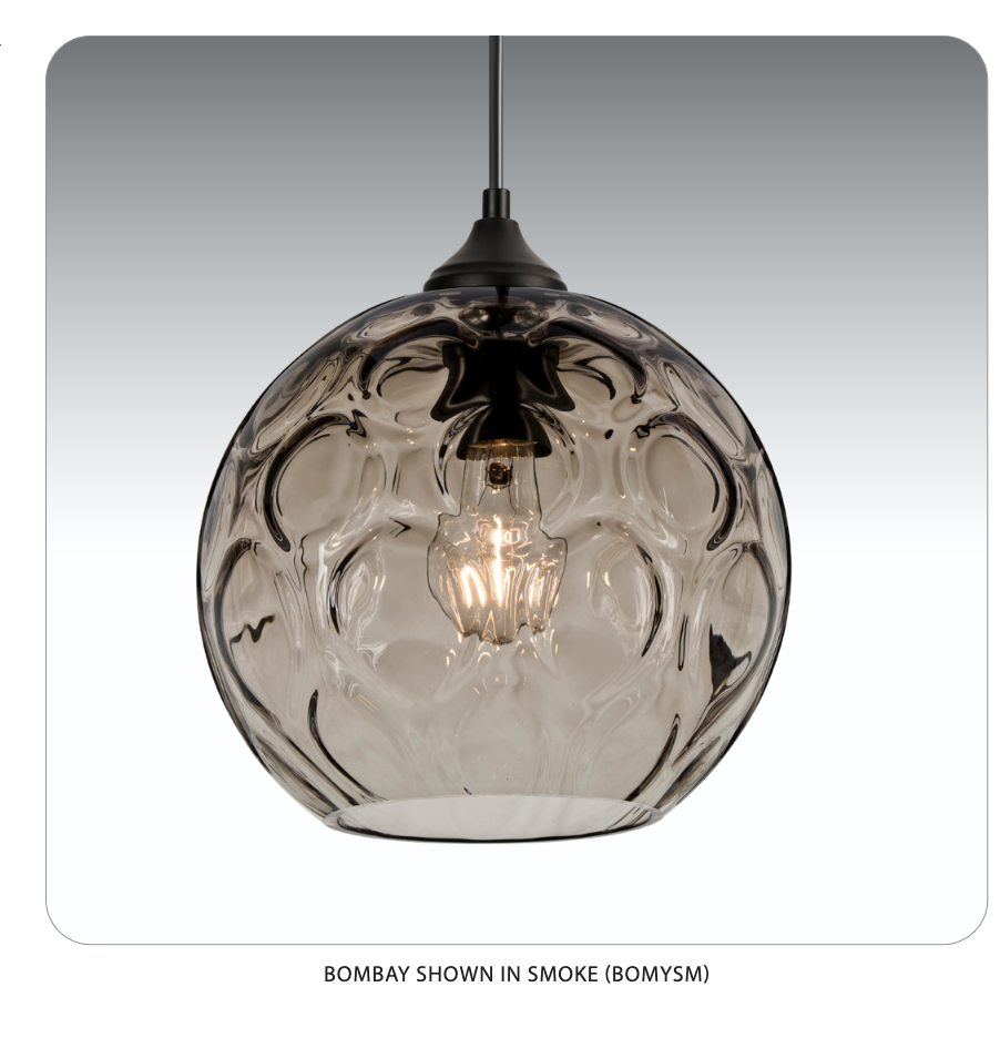 Besa Bombay glass pendant light designed for covered patios and entryways