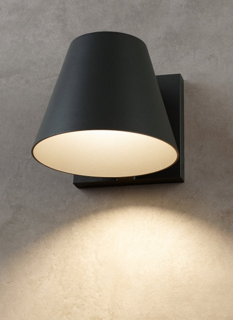 Bowman 4-inch Outdoor LED Wall Light Mid Century Sconce by Visual & Comfort & Co