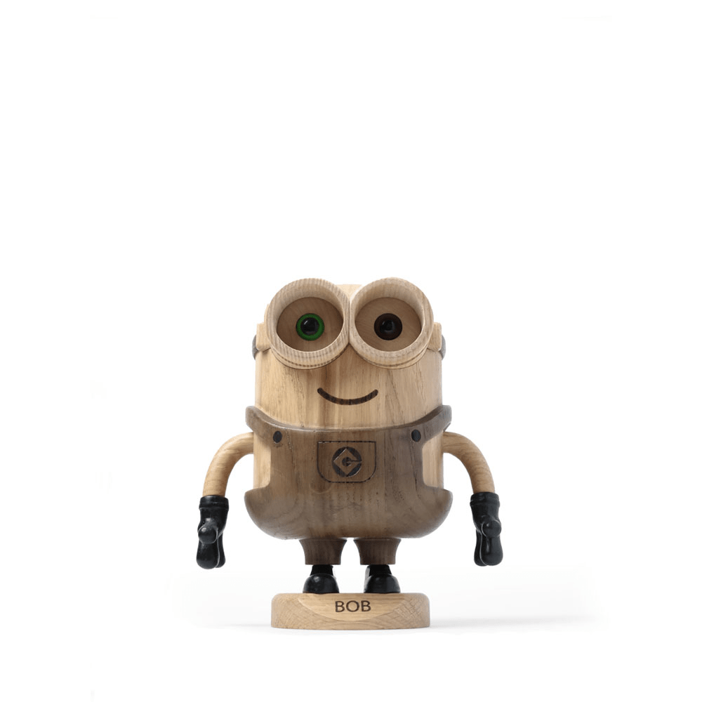 Boyhood Minions Bob wooden figure in oak & smoked oak, Large (image 7)