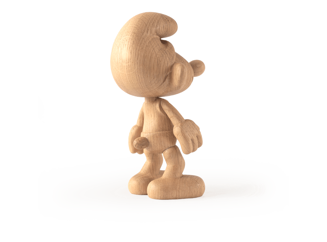 Boyhood Smurfs Smurf wooden figure in oak, Small (image 10)