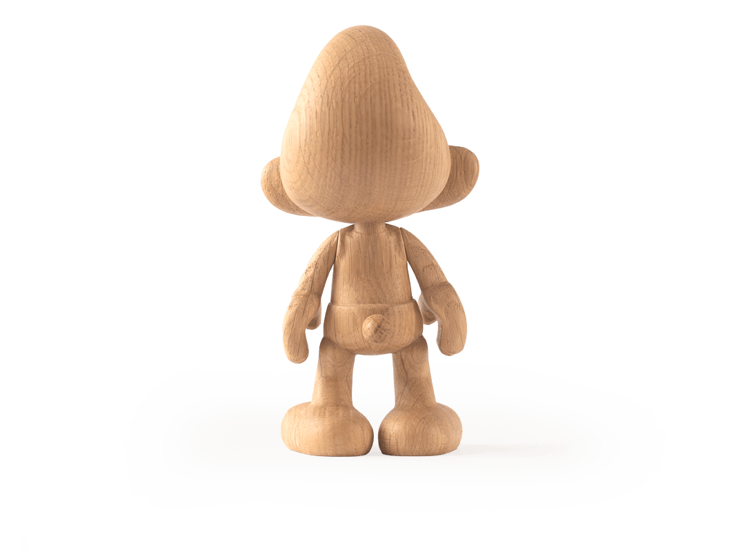 Boyhood Smurfs Smurf wooden figure in oak, Small (image 11)