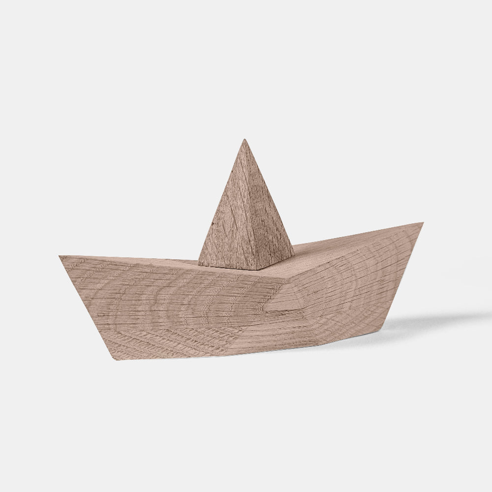 Boyhood Admiral Paper Boat wooden figure in oak, view 1 (image 2)