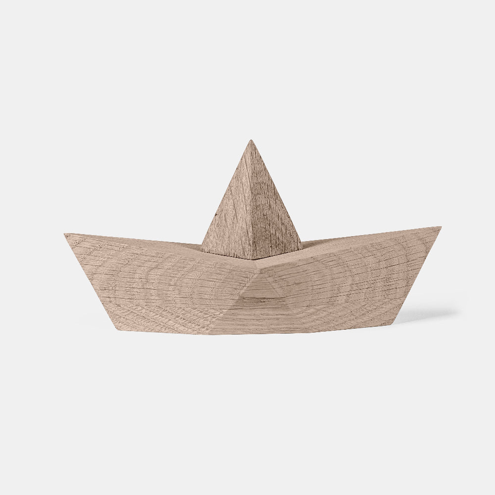 Boyhood Admiral Paper Boat wooden figure in oak, Large (image 1)
