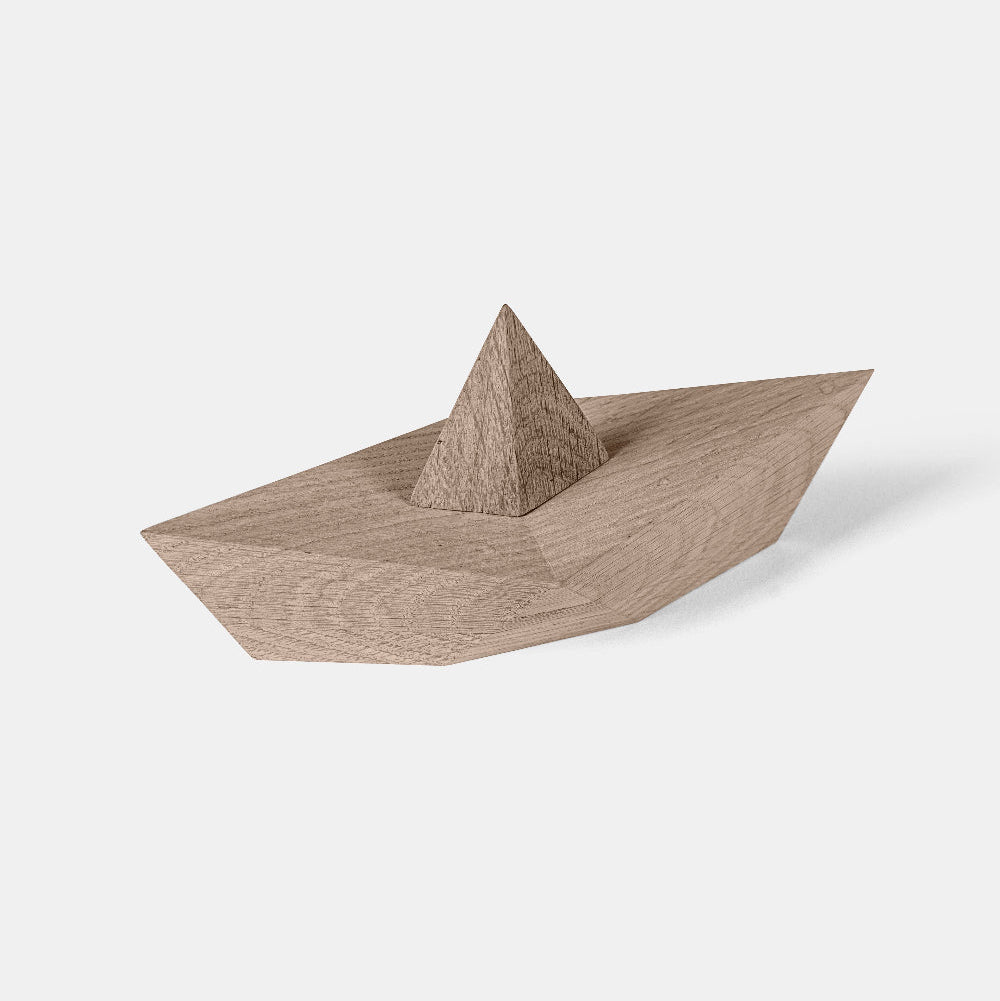 Boyhood Admiral Paper Boat wooden figure in oak, view 3 (image 3)