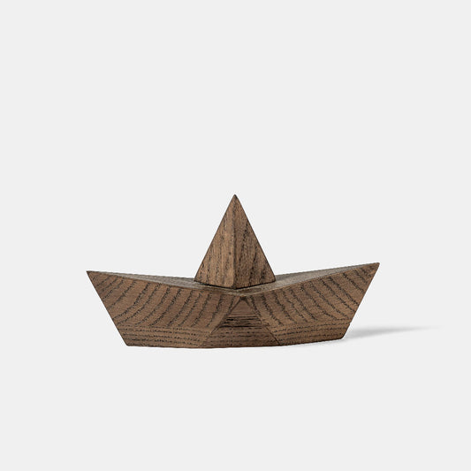 Boyhood Admiral Paper Boat wooden figure in smoked oak, Small (image 1)