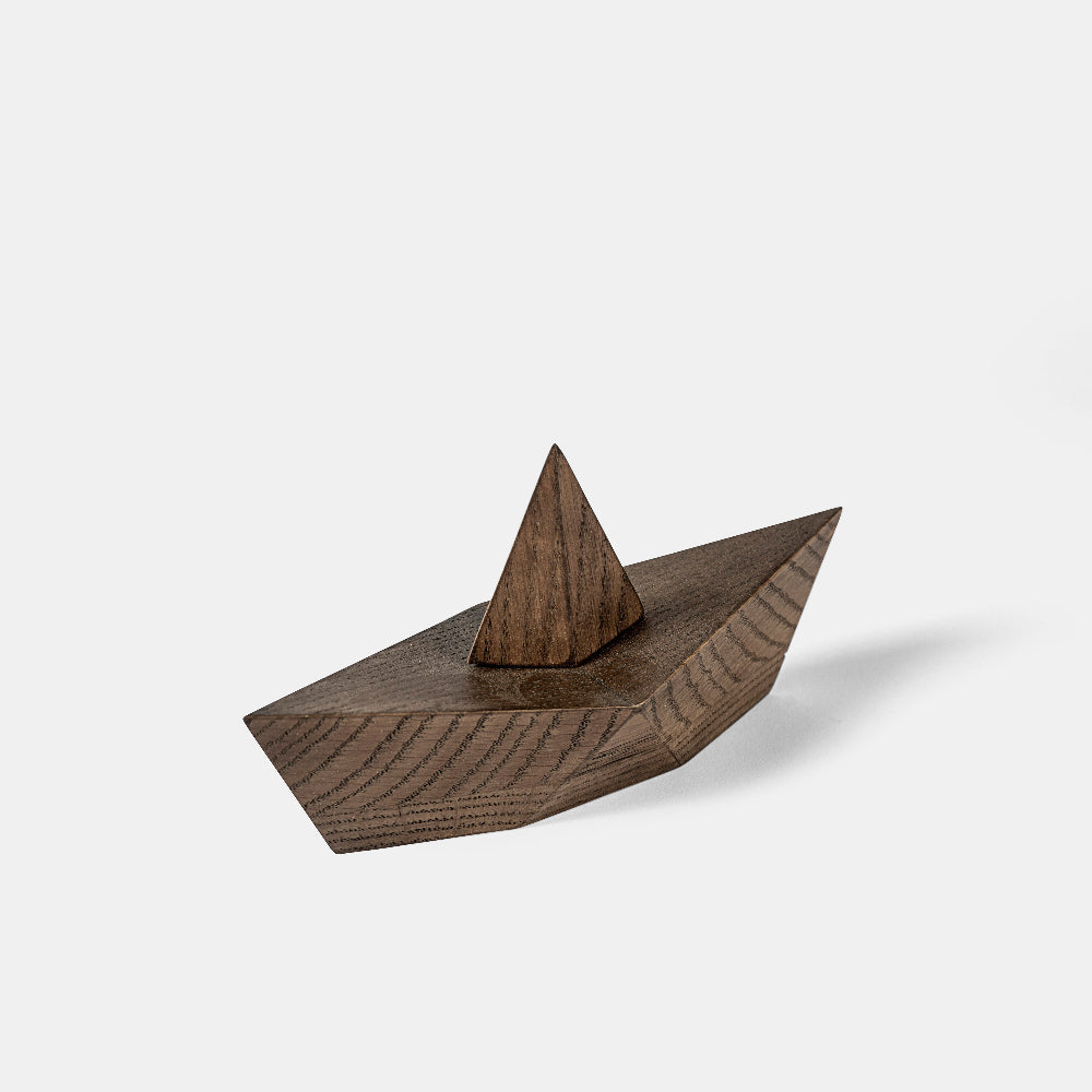 Boyhood Admiral Paper Boat wooden figure in smoked oak, view 3 (image 3)