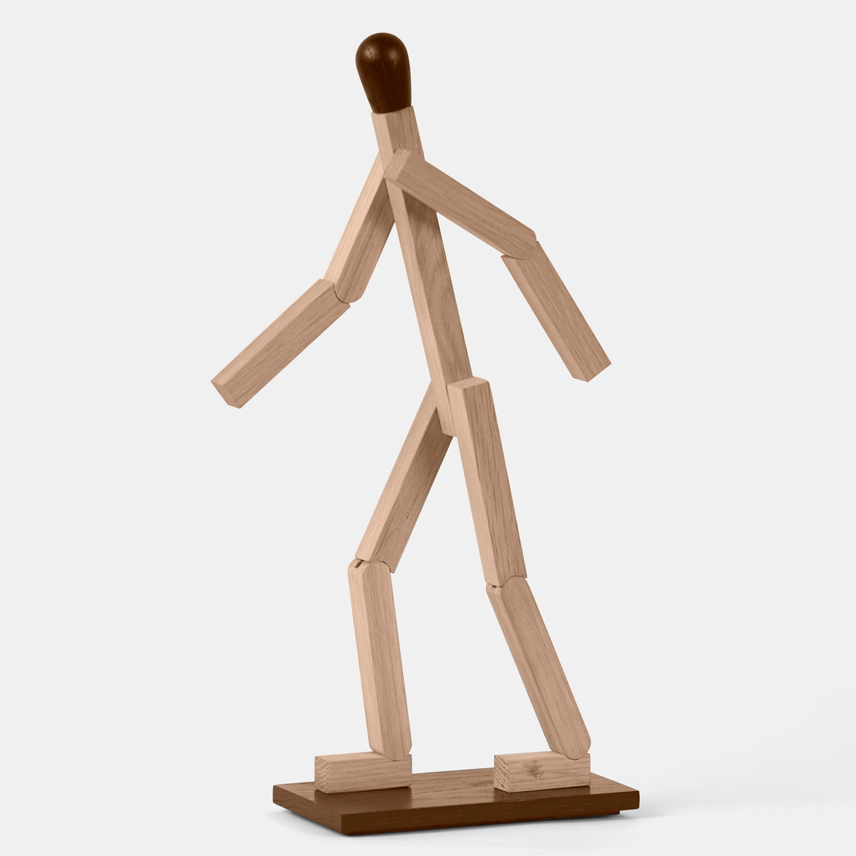 Boyhood Match Man wooden figure in oak, view 3 (image 3)