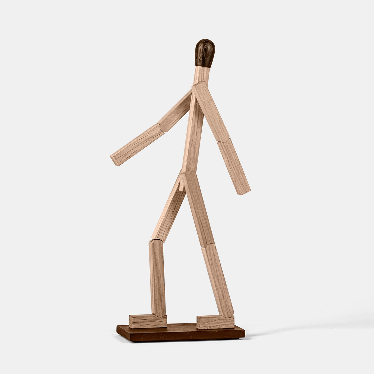 Boyhood Match Man wooden figure in oak, view 5 (image 5)