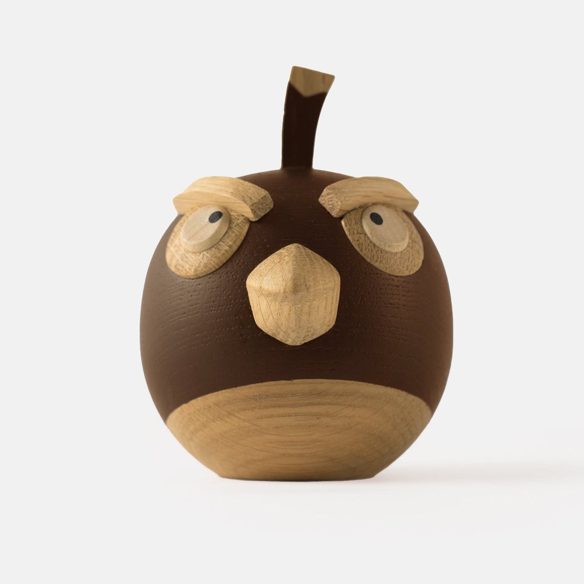 Boyhood Angry Birds Bomb wooden figure in oak, smoked oak & maple, view 1 (image 2)