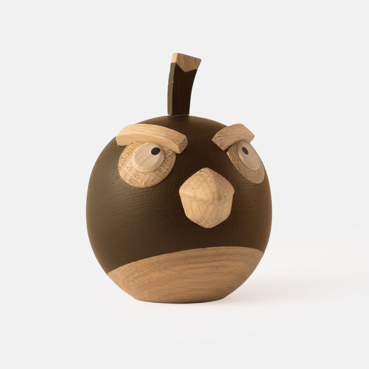 Boyhood Angry Birds Bomb wooden figure in oak, smoked oak & maple, view 2 (image 1)