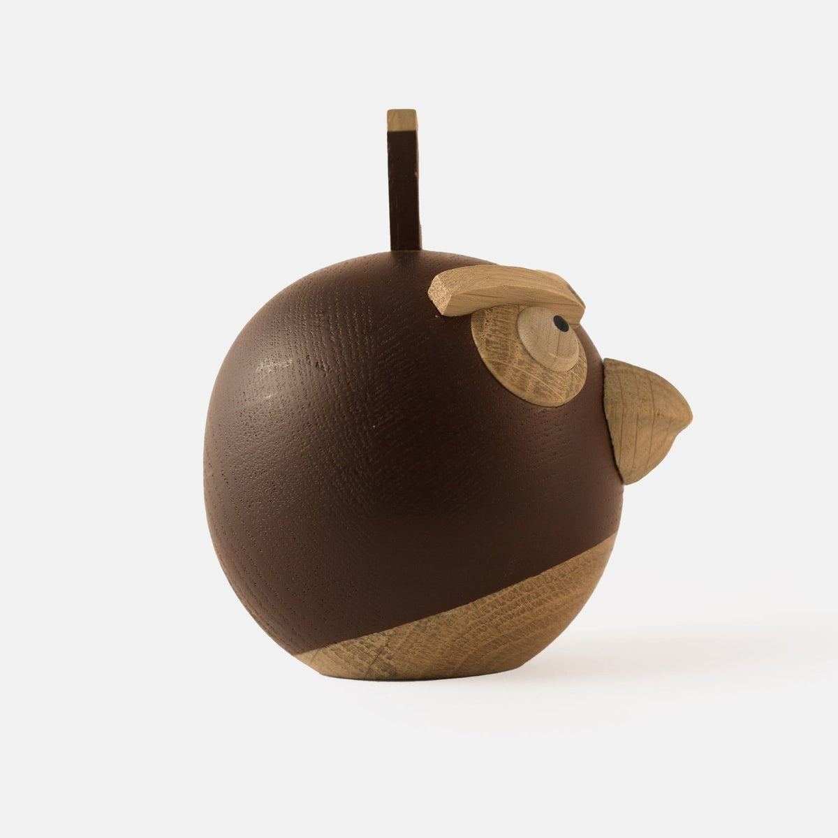 Boyhood Angry Birds Bomb wooden figure in oak, smoked oak & maple, view 3 (image 3)