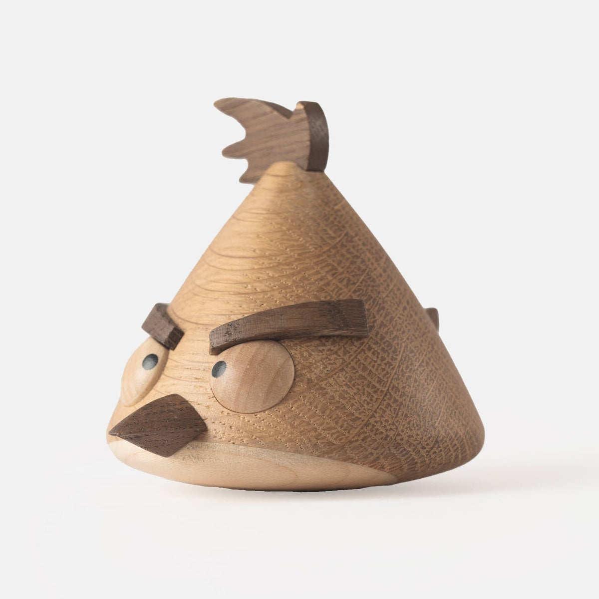 Boyhood Angry Birds Chuck wooden figure in oak, smoked oak & maple, view 2 (image 1)