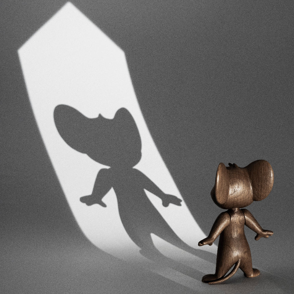 Boyhood Tom & Jerry Jerry wooden figure in oak & smoked oak, view 6 (image 6)