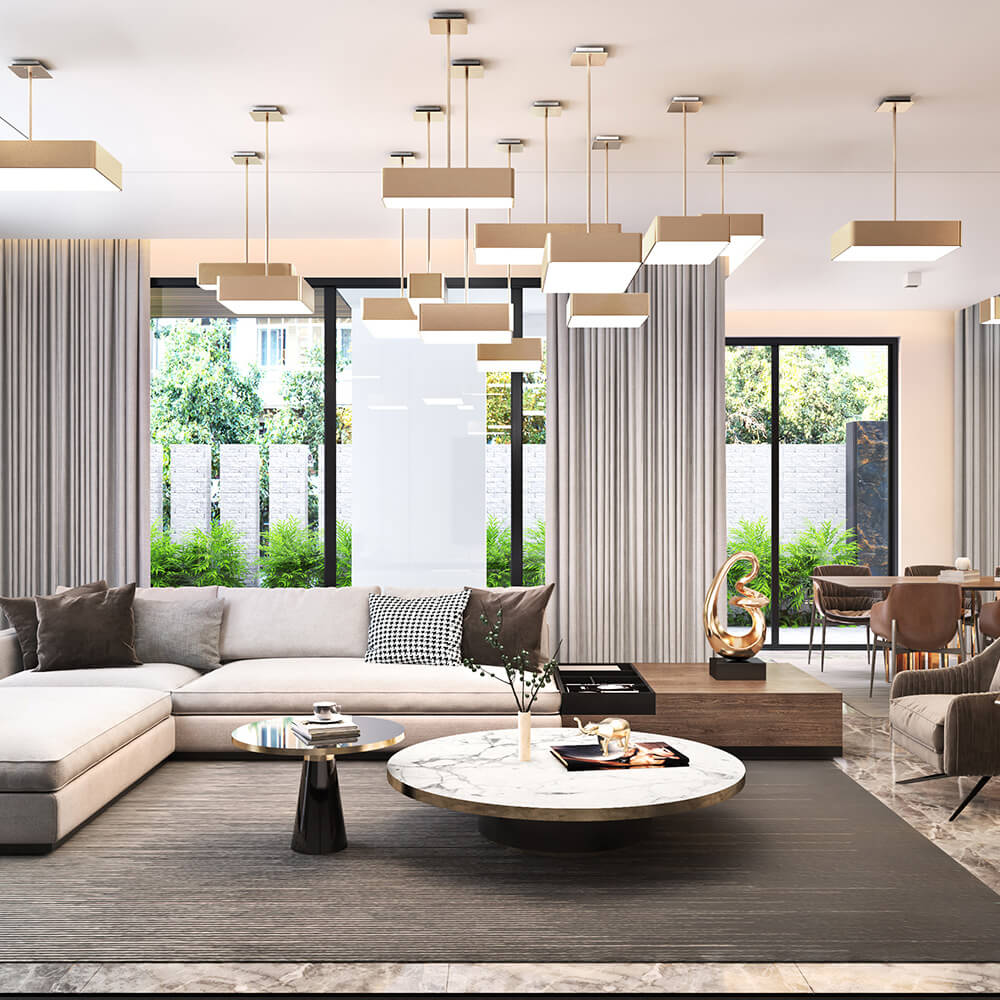 Briggs Cluster cluster LED ceiling light by Viso in a lifestyle setting, view 2