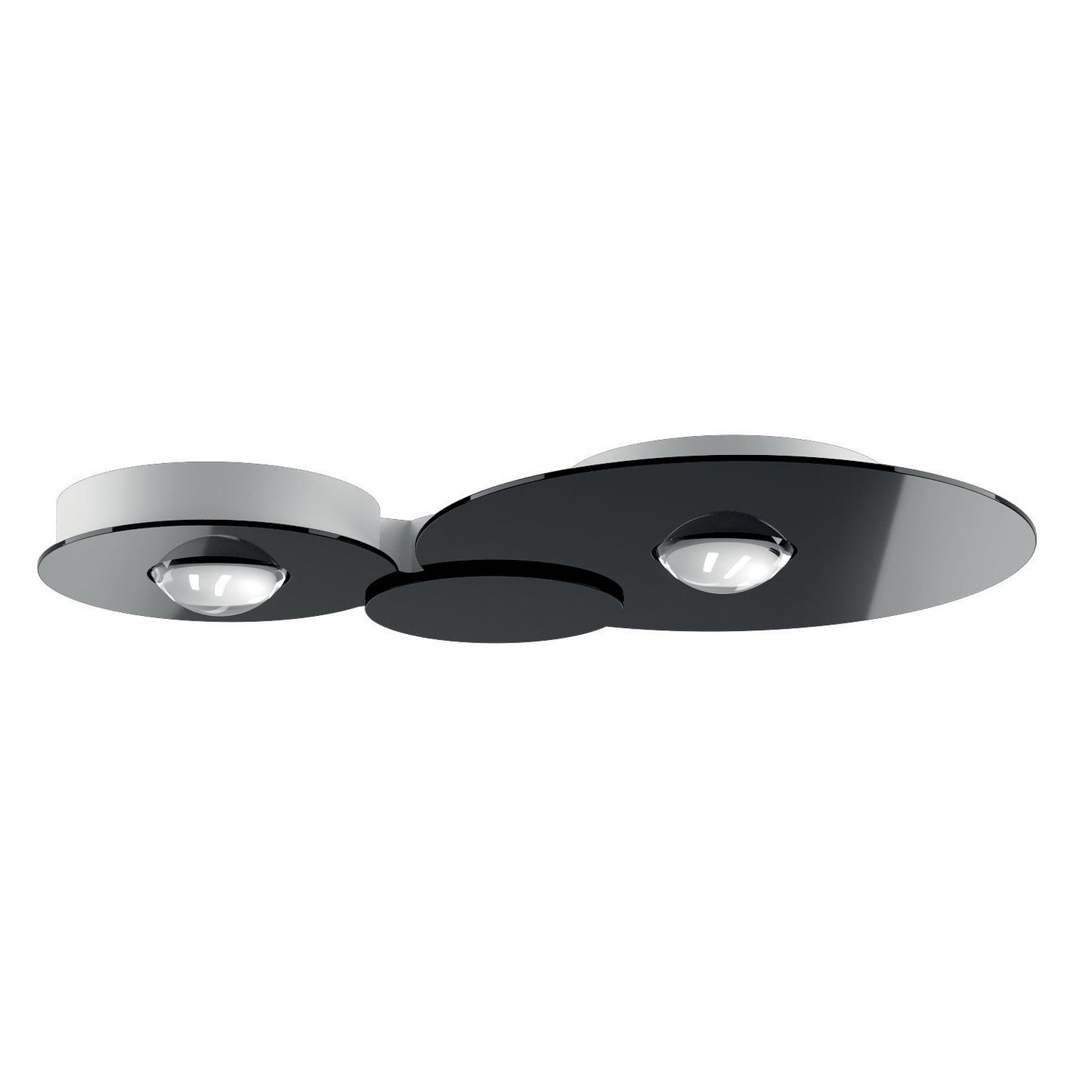 Glossy black Lodes Bugia Double contemporary ceiling light