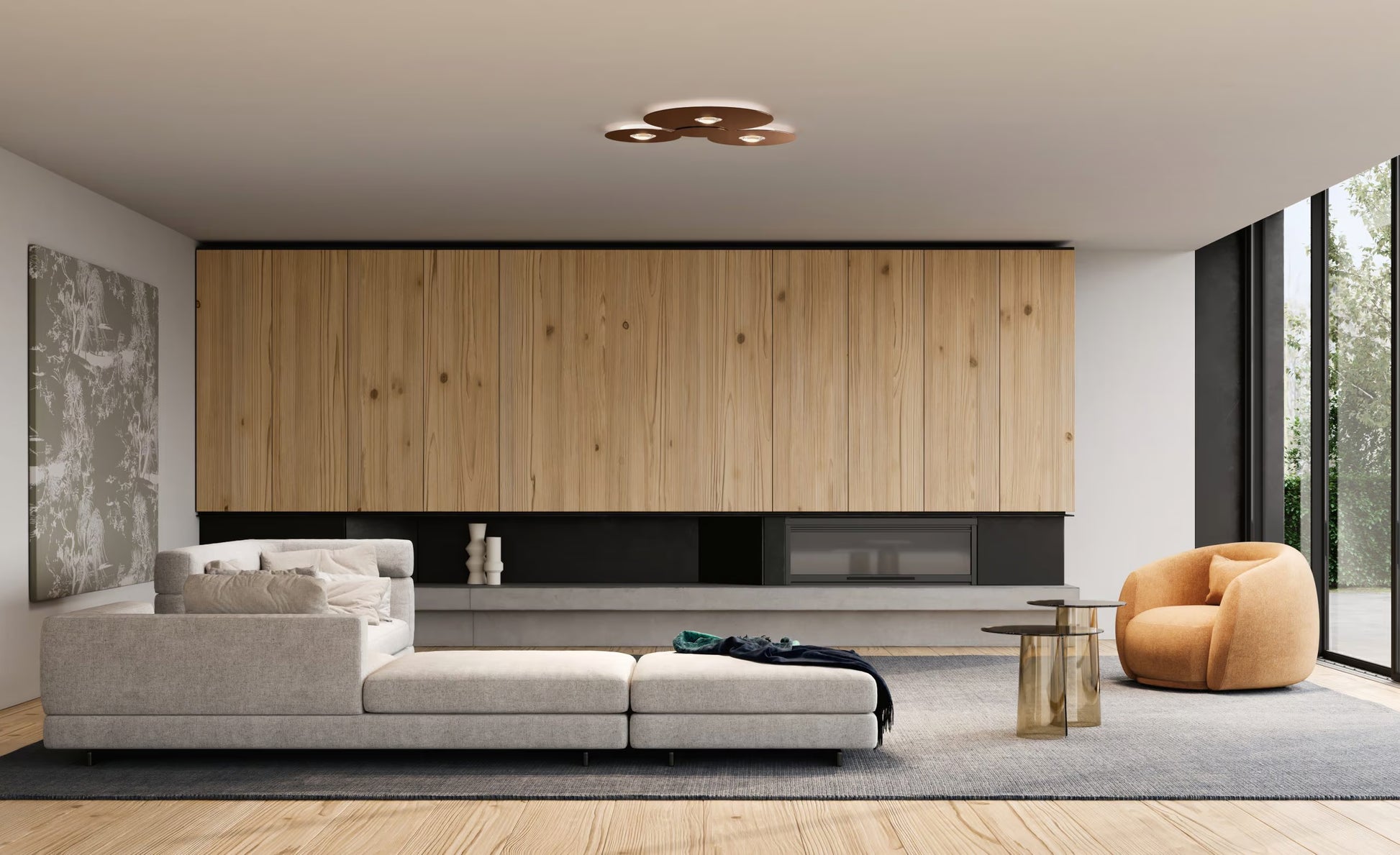 Stylish Lodes Bugia Mega ceiling light for modern home and hospitality interiors