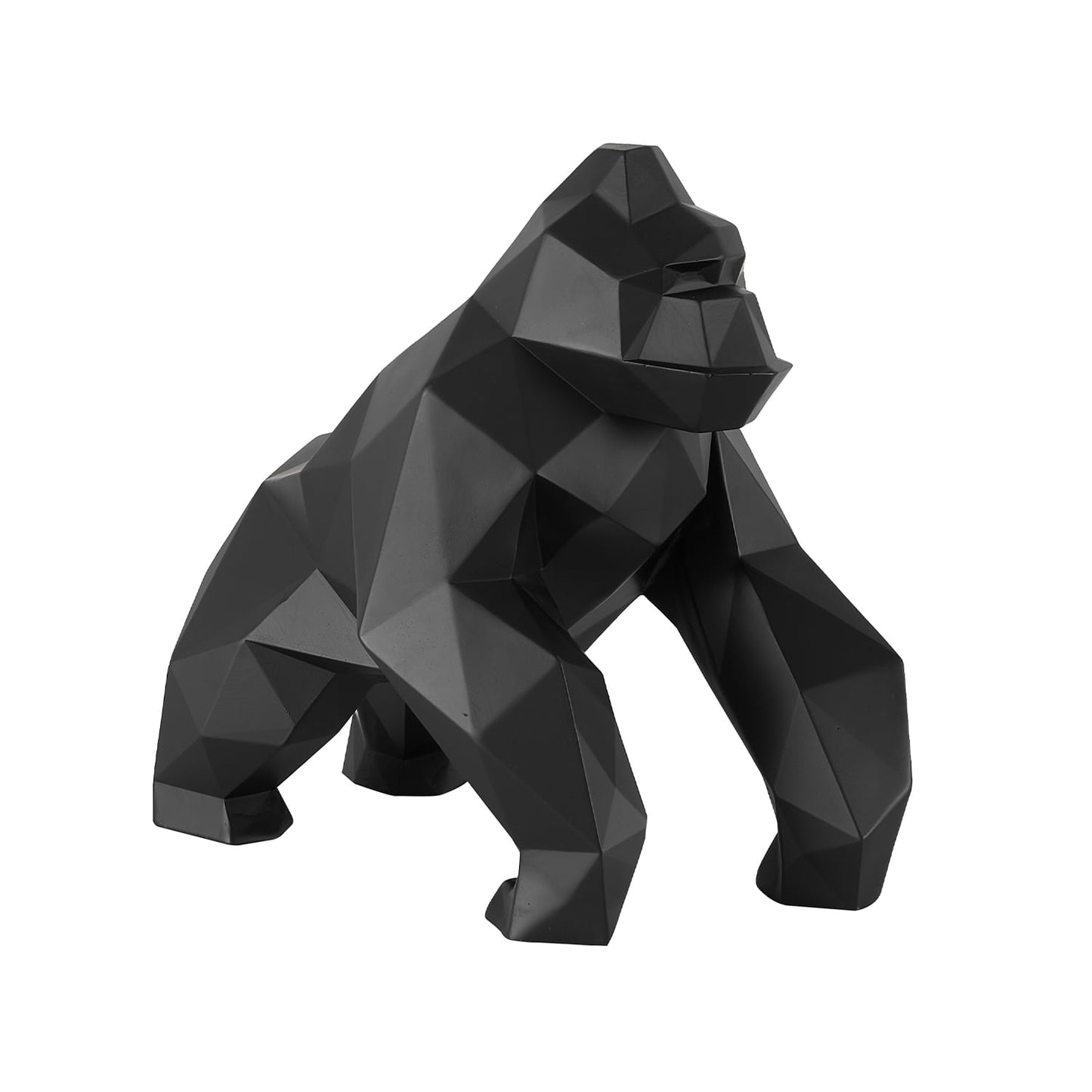 Geometric Ape Sculpture Matte Black Small by Finesse Decor C-APESM-MB