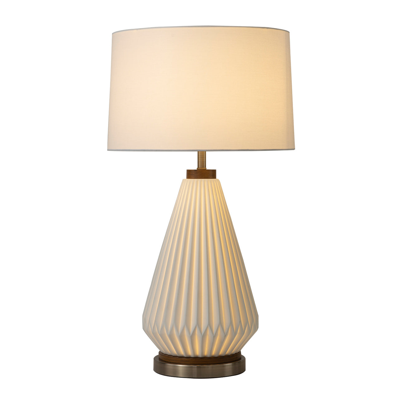 Concord Bone Porcelain Table Lamp 28 White Walnut 107226Wb by Nova California