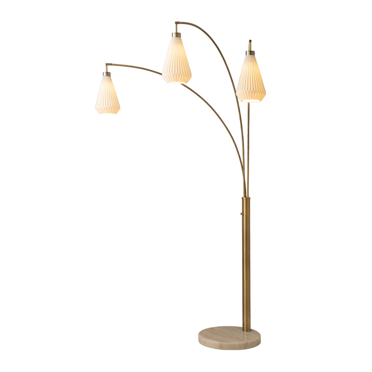 Concord Bone Porcelain 3-Light Arc Floor Lamp, 85" by Nova of California, Default – view 2