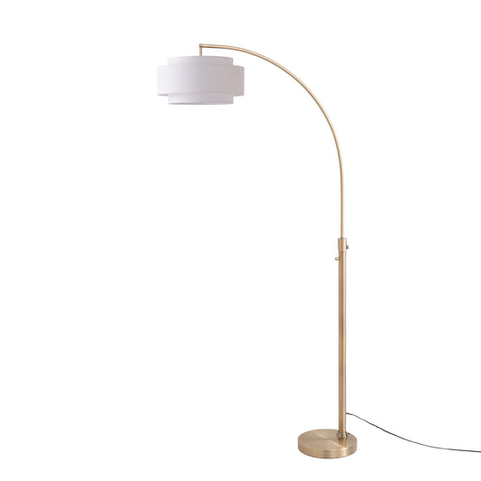 Float Coronado 75"H Chairside Arc Lamp by Nova of California, Weathered Brass – view 1