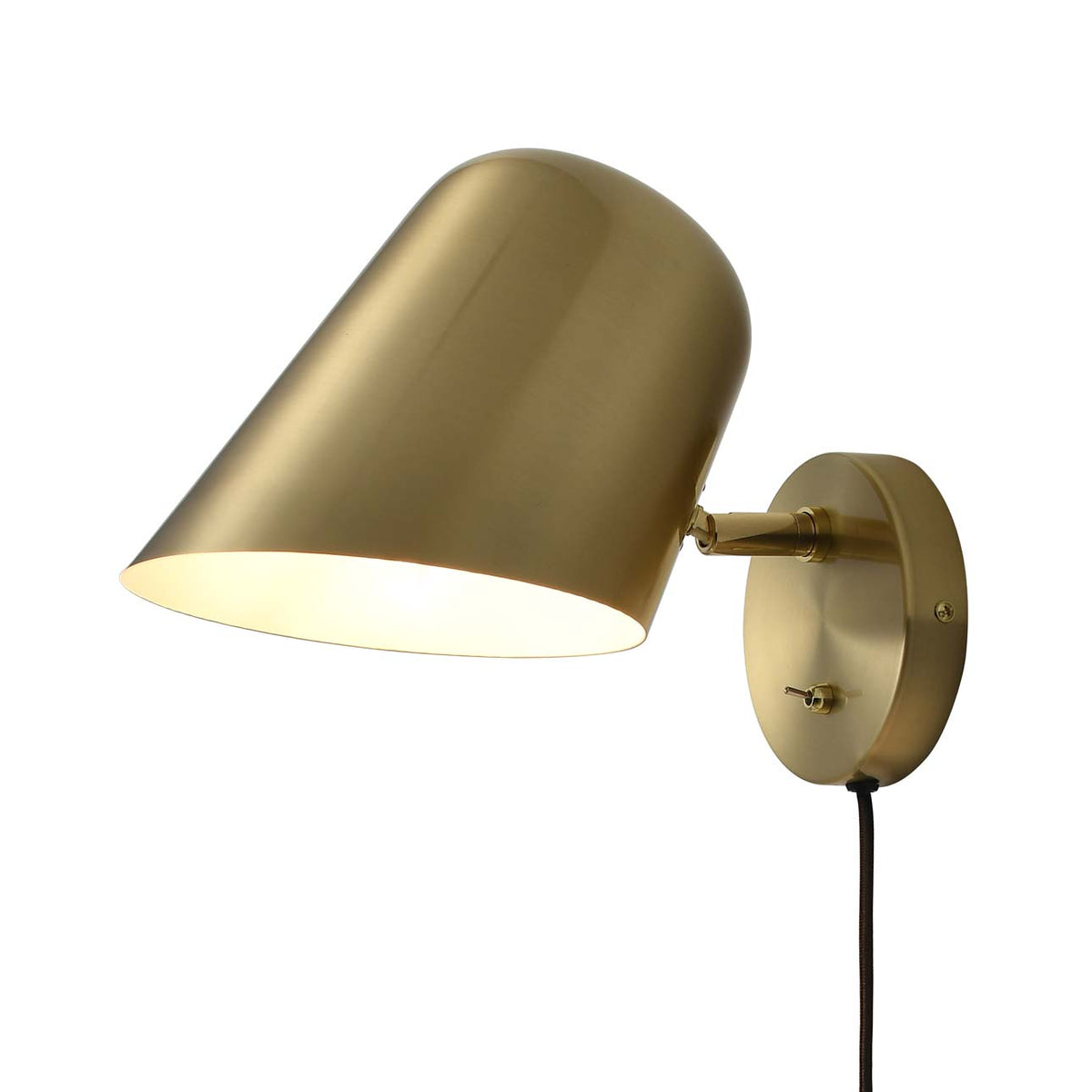 Culver Plug-in Wall Sconce by Nova of California, Brushed Brass – view 2