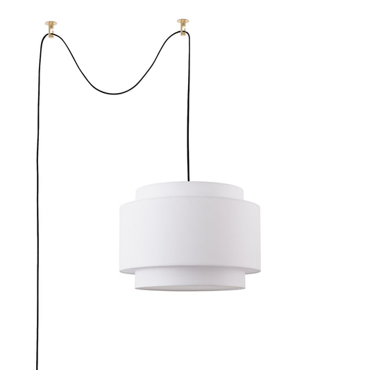 Coronado Swag Lamp by Nova of California, Black body, Weathered Brass base – view 1