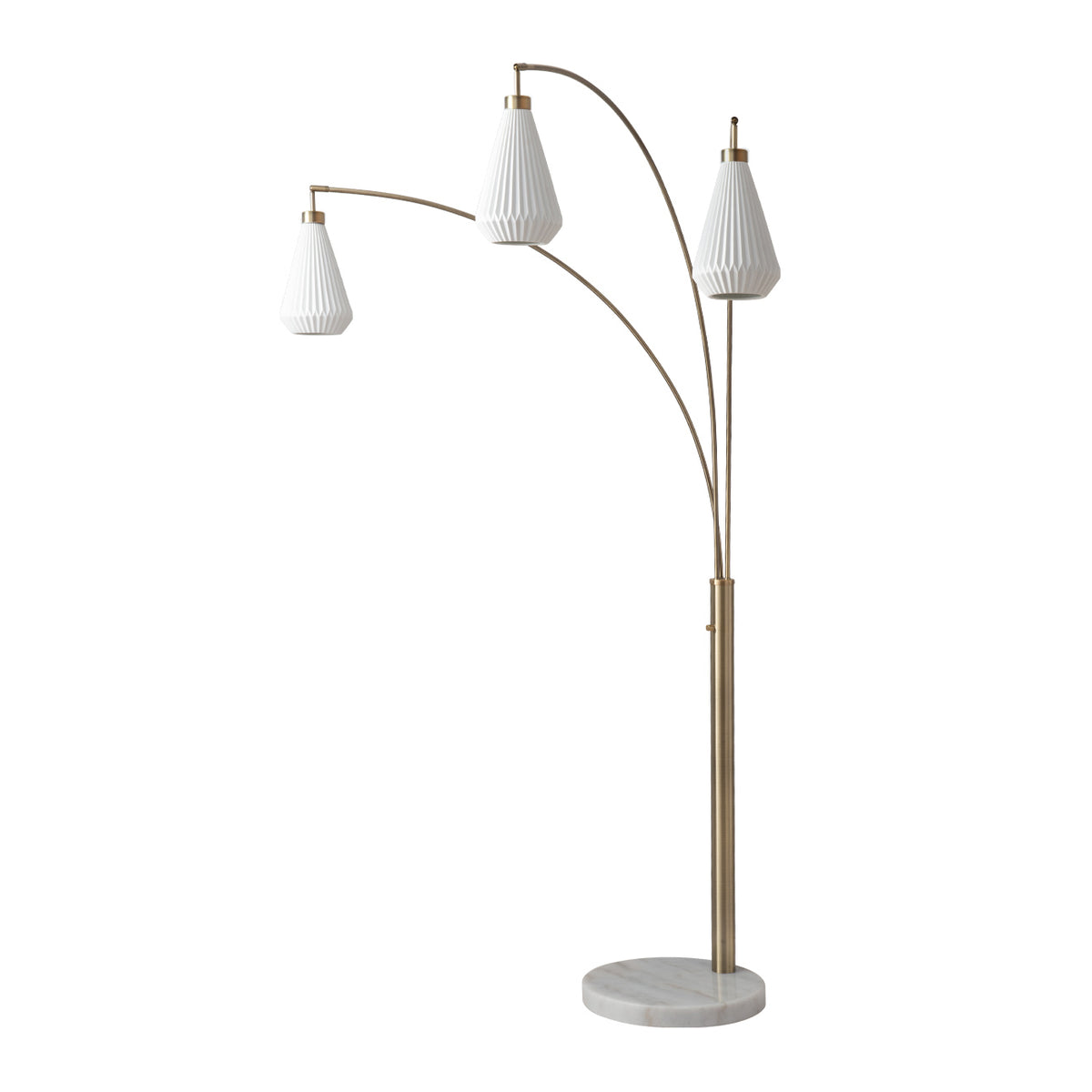 Concord Bone Porcelain 3-Light Arc Floor Lamp, 85" by Nova of California – view 4