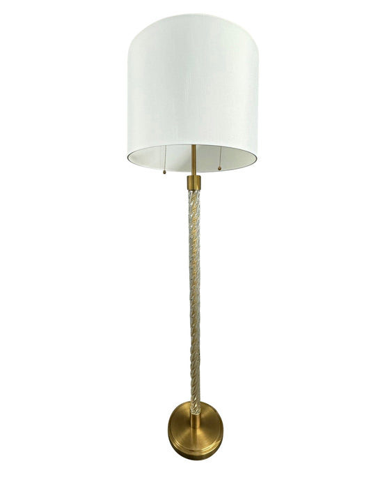 House of Troy Chloe 60" Glass Column Floor Lamp in Brushed Brass