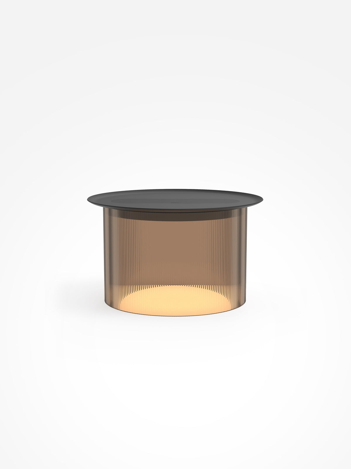 Carousel large wireless-charging table lamp, bronze base, black tray, 12 in tray, studio shot