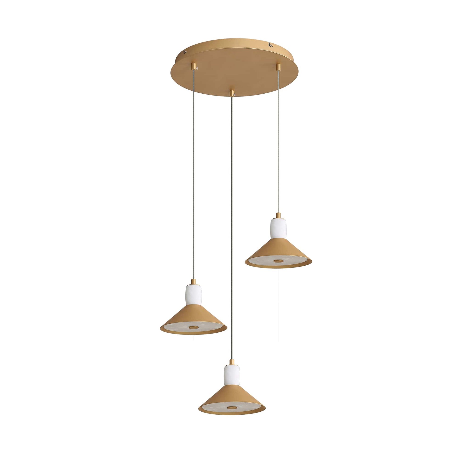 Spanish Alabaster & Aluminum Three-Light Chandelier by Finesse Decor CH-AS25-1-3G
