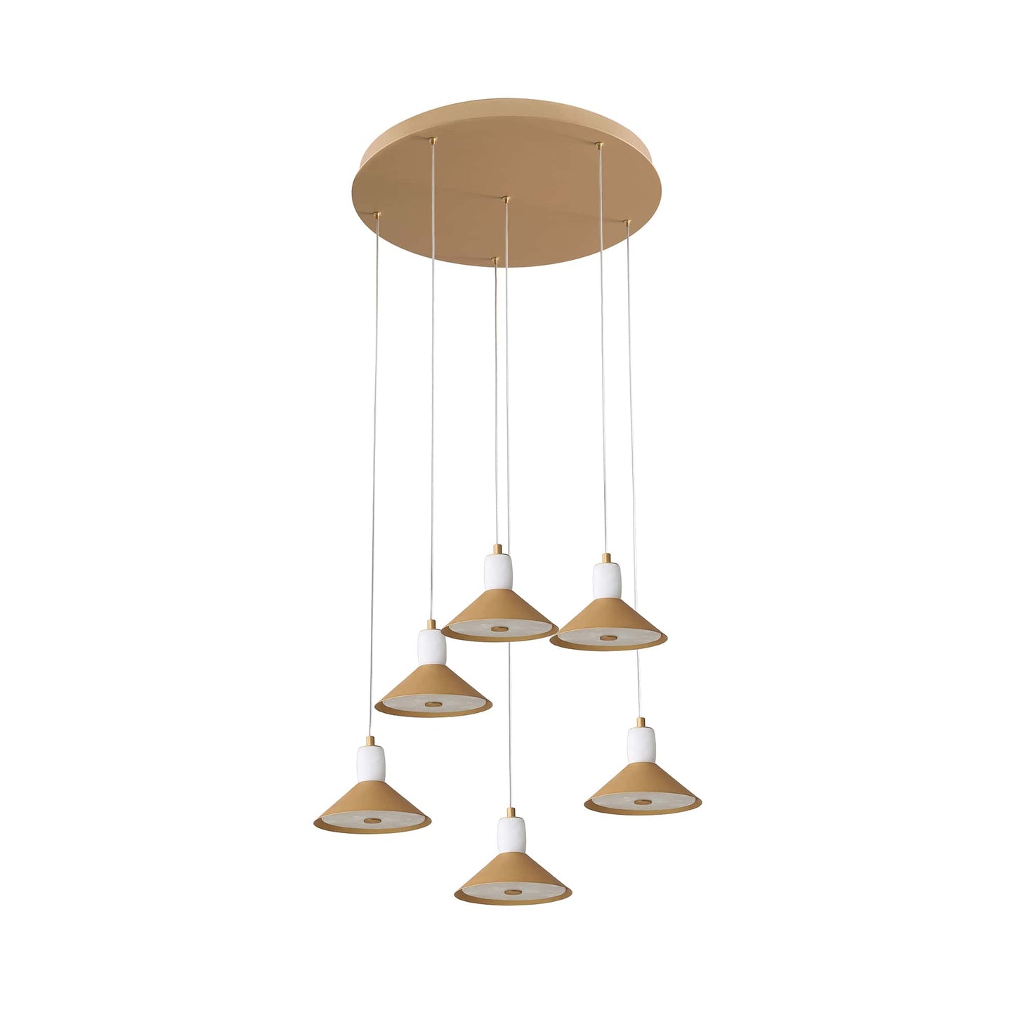 Spanish Alabaster & Aluminum Six-Light Chandelier by Finesse Decor CH-AS25-1-6G