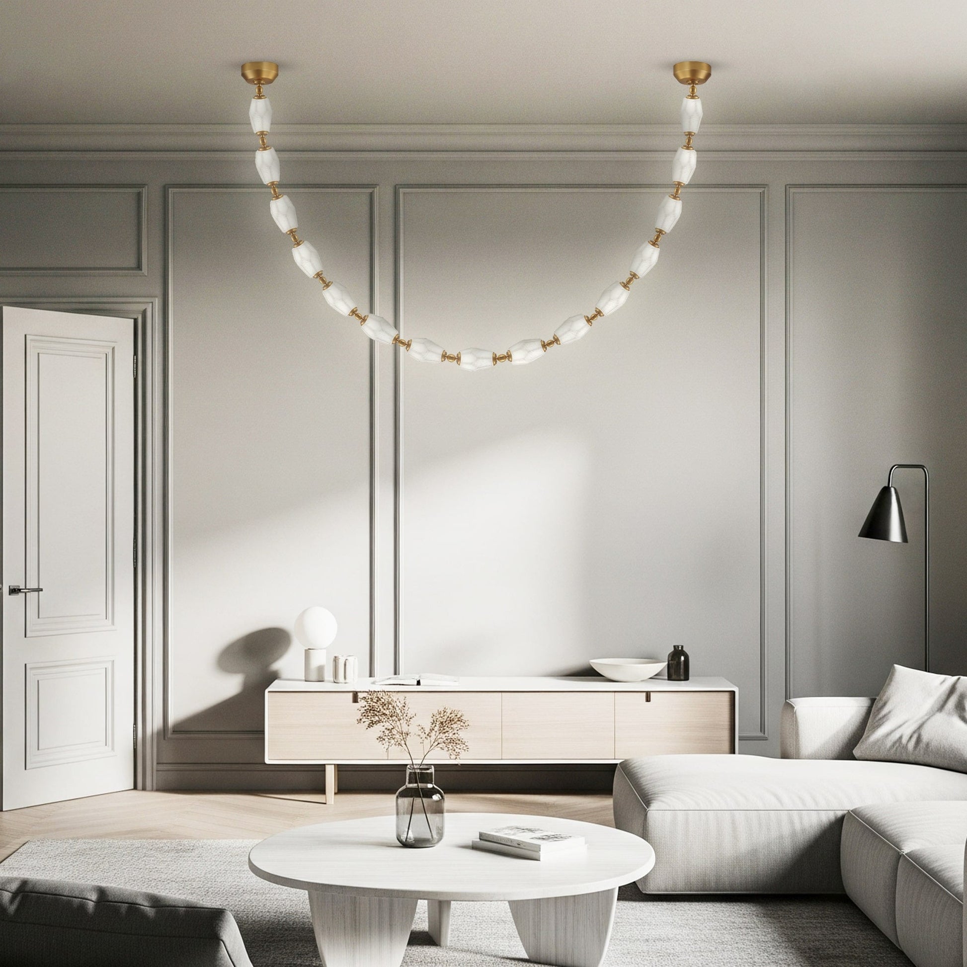 Chandelier Steel Tangent Plane Glass by Finesse Decor CH-AS25-1W