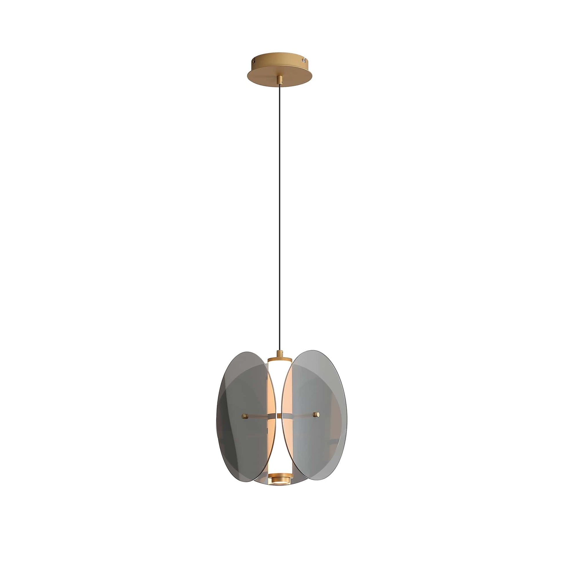 Glass Antique Brass Finish Pendant by Finesse Decor CH-AS25-2G