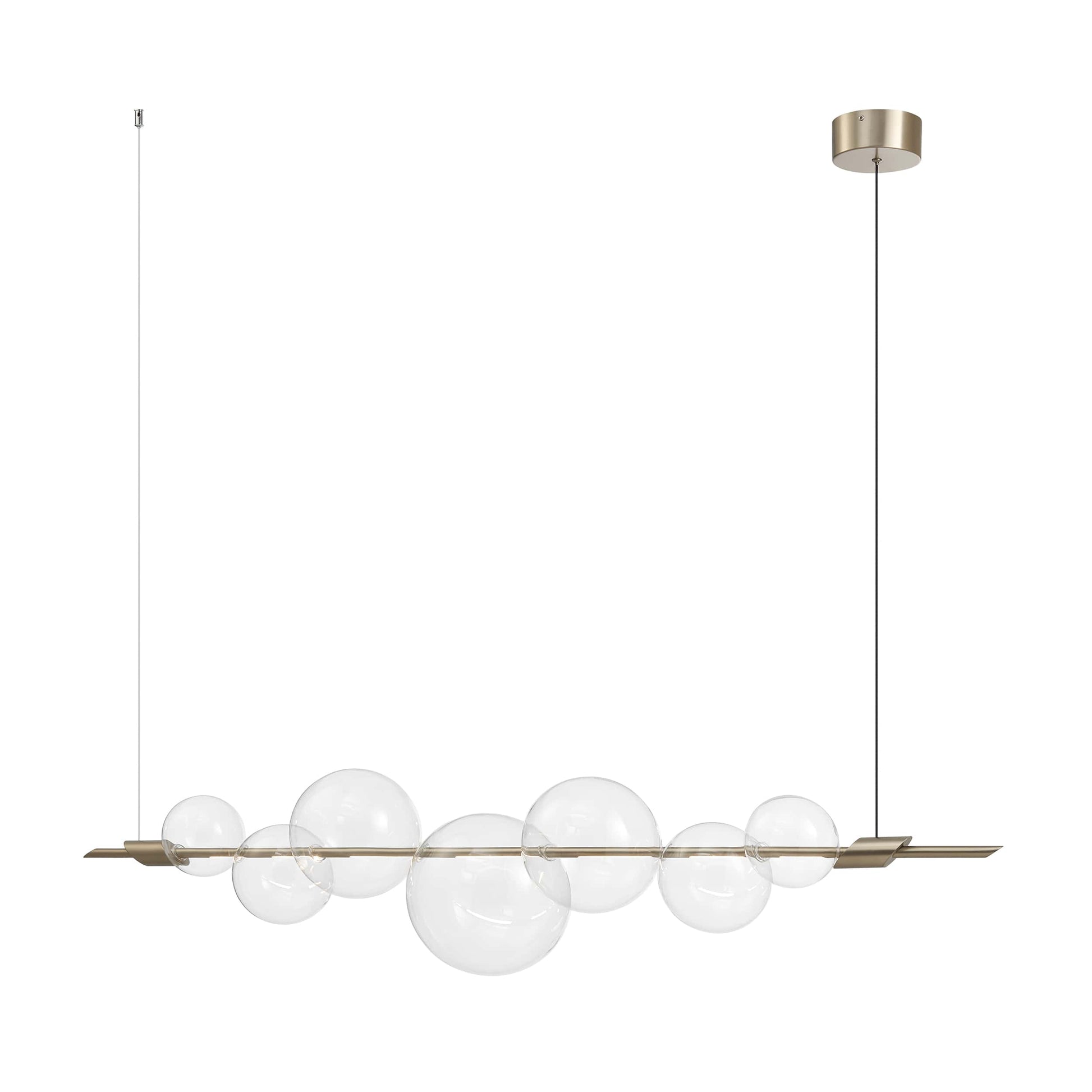 Aluminum and Glass Chandelier Satin Nickel by Finesse Decor CH-DS25-1NIC