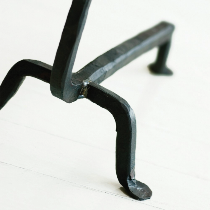 Ferro & Fuoco Andirons, tall by Conmoto – close-up of the forged foot