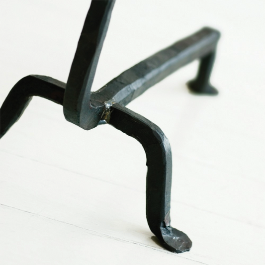 Ferro & Fuoco Andirons, tall by Conmoto – close-up of the forged foot