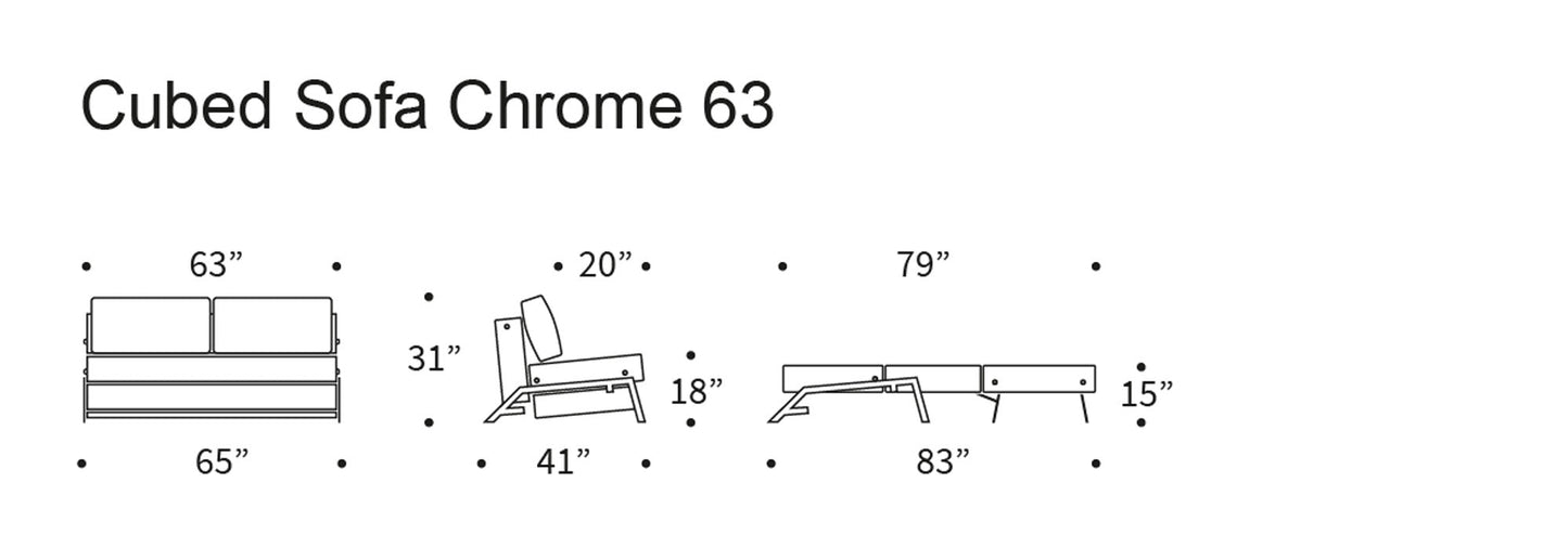 Cubed Queen Sofa Bed With Chrome Legs 95-744029 Innovation Living USA