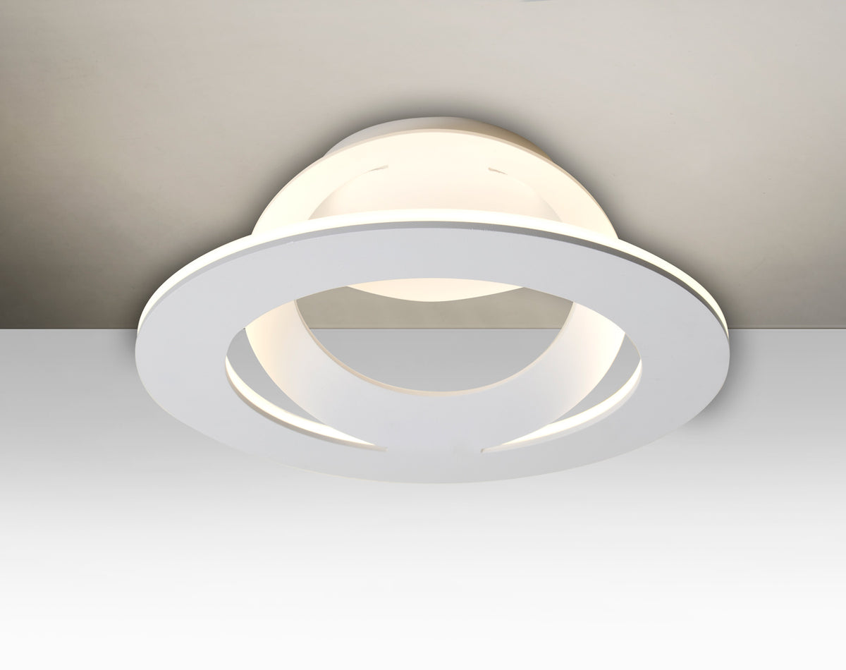Besa Cue LED semi-flush ceiling light, white powder-coated aluminum – studio view
